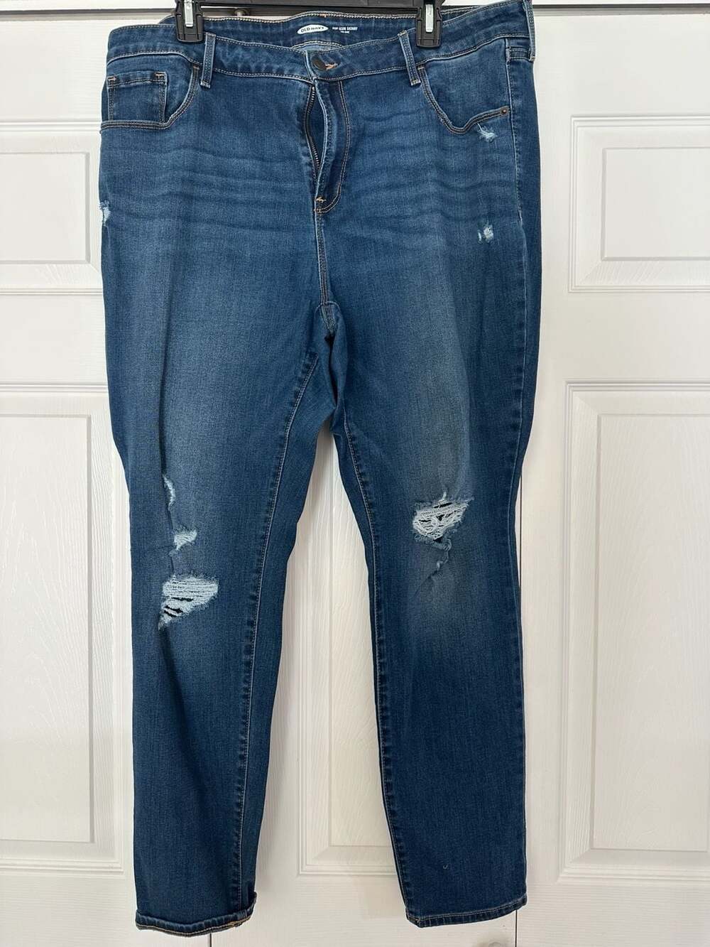 Old Navy Pop Icon Skinny Jeans Size 20 Distressed Mid-Rise Denim